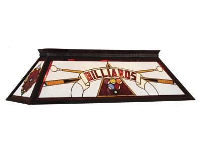 RAM Stained Glass Four-Light Knockdown Billiard Fixture - BILLIARDS KD RED