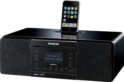 Sangean Tabletop Wooden Cabinet Musical System Compatible with iPod-DDR-63