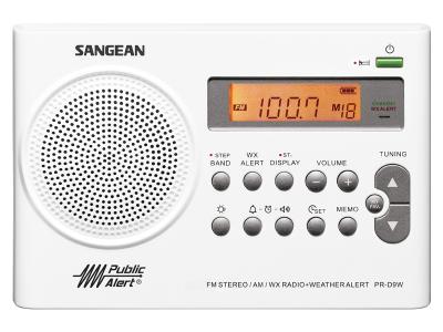 Sangean AM / FM / Weather Alert Rechargeable Portable Radio-PR-D9W