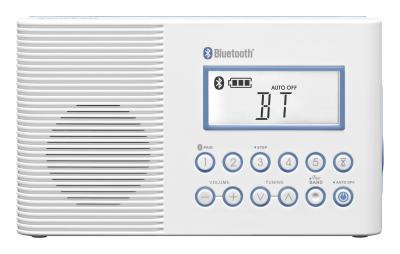 Sangean FM / AM / Weather Alert / Bluetooth Waterproof Shower Radio-H202